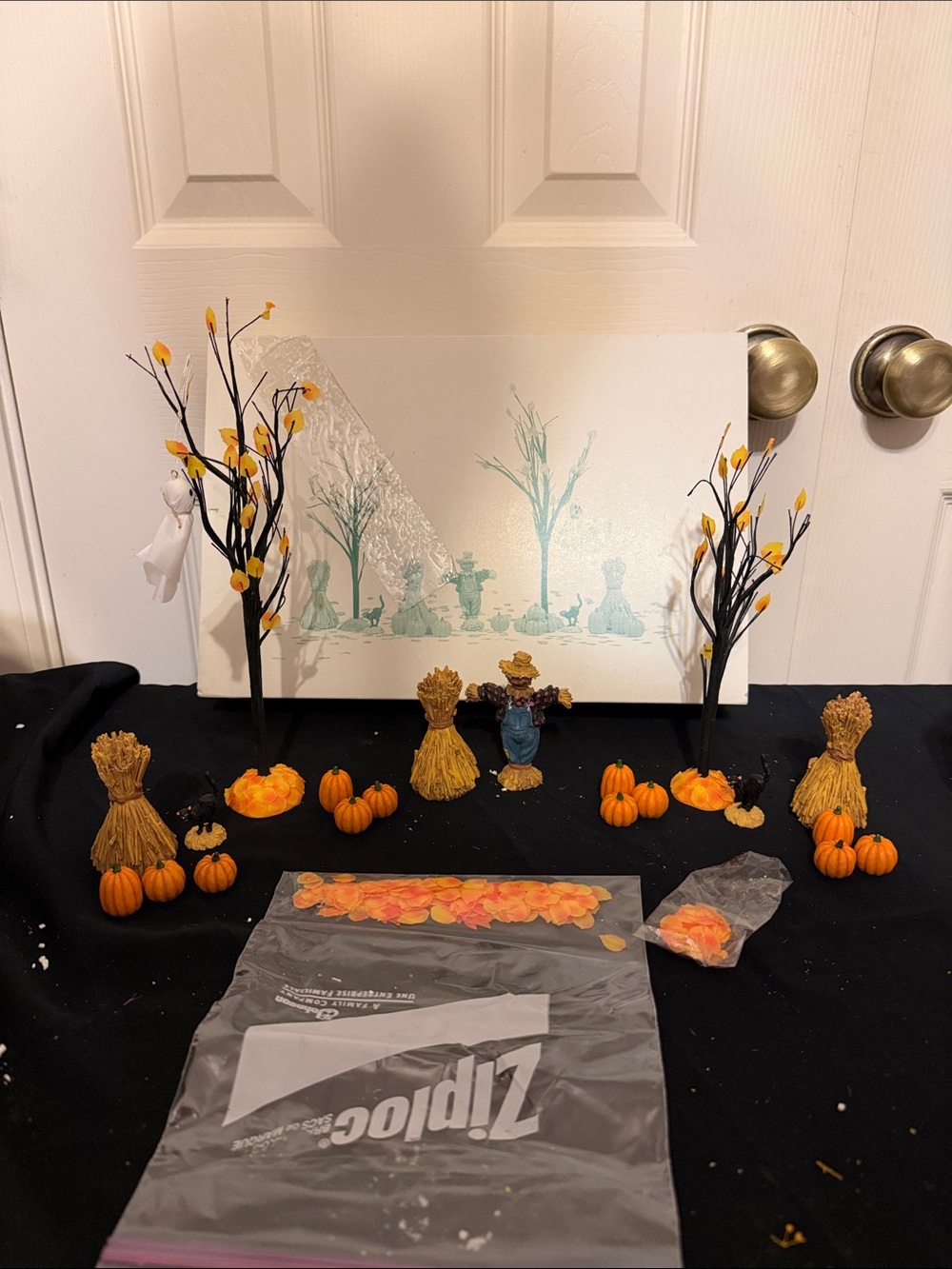 Department 56 Orange Mini Pumpkin and Wheat Fall Accent Set (retired)
